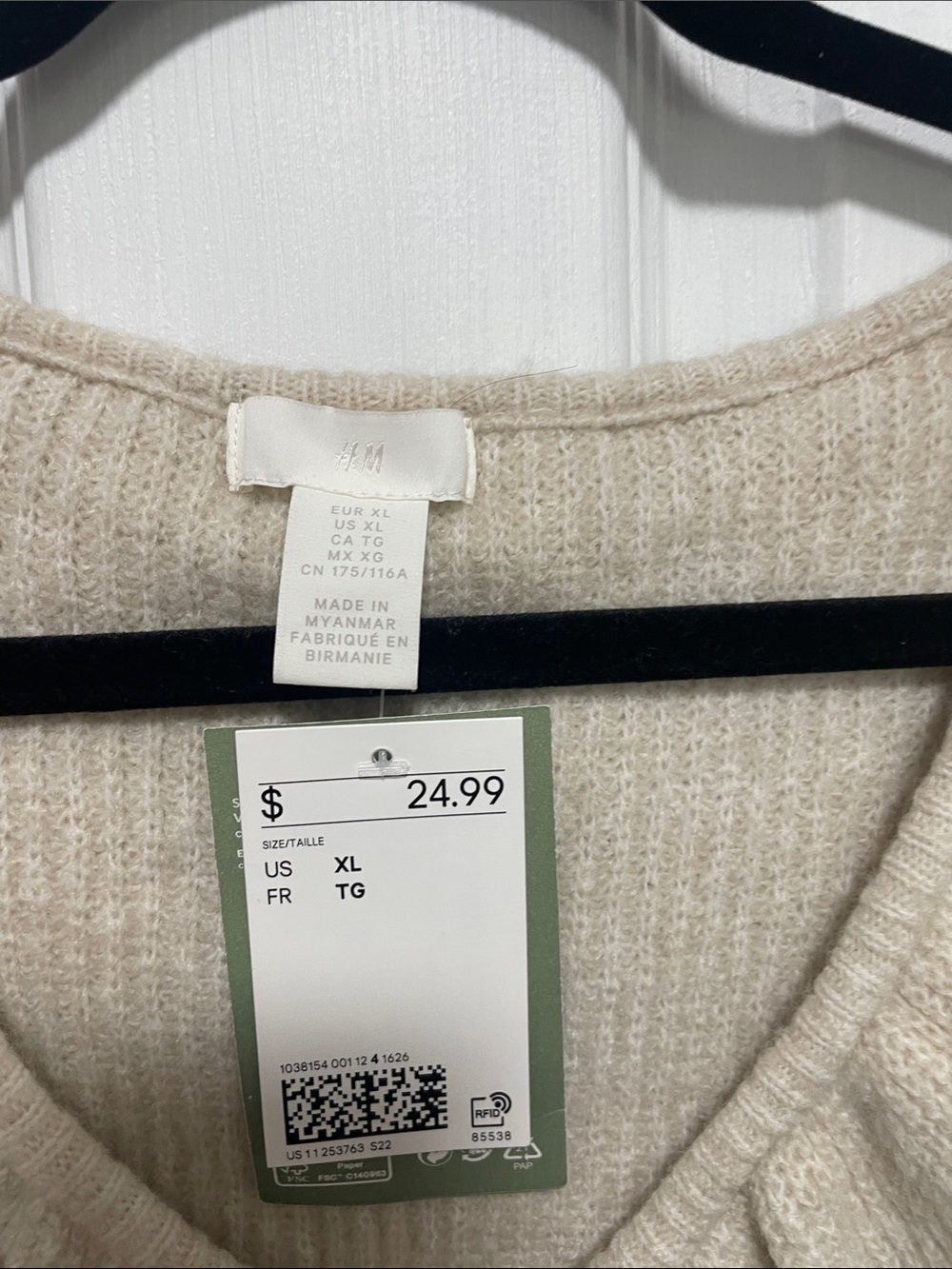 H&M Cream Ruffle-Trim Button Cardigan - Picture 3 of 3